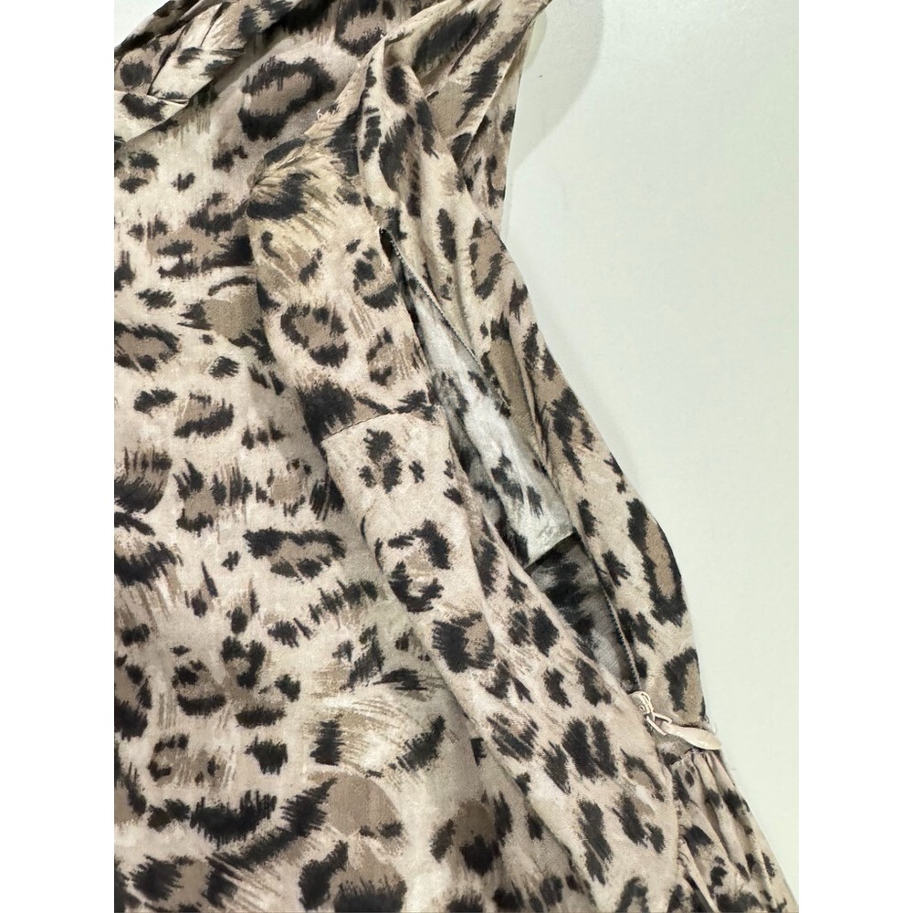 Rebecca Taylor Dress Animal Print Summer V Neck Pockets Rayon Relaxed Midi Sz 10 - Picture 8 of 12